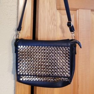 Blue studded purse